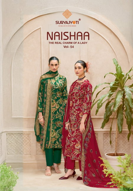 Naishaa Vol 54 By Suryajyoti Jam Satin Printed Dress Material 